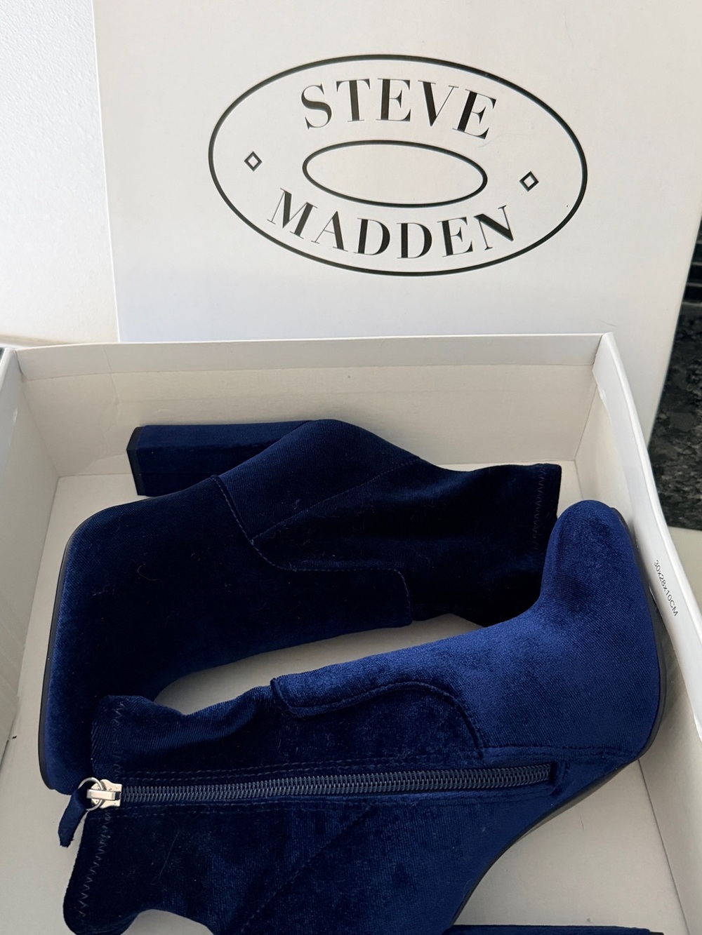 Steve Madden Blue Velvet Ankle Booties